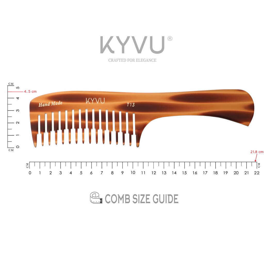 Handmade 21.8 cm Step-Tapered Wide Styling Comb (T13)